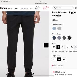 lululemon athletica Men's black joggers